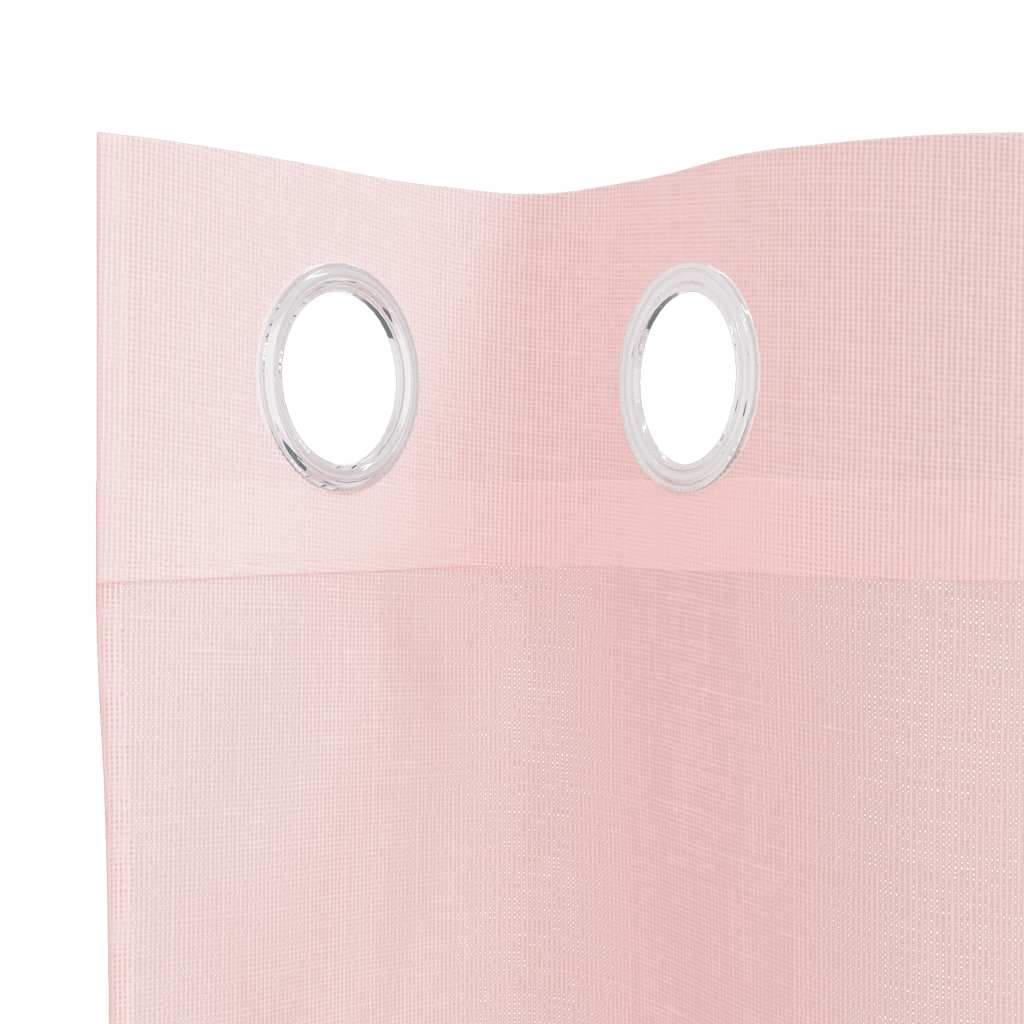 Gordijnen voile met doorvoertules 2 st 140x245 cm lichtroze