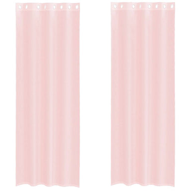 Gordijnen voile met doorvoertules 2 st 140x260 cm lichtroze