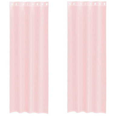 Gordijnen voile met doorvoertules 2 st 140x300 cm lichtroze