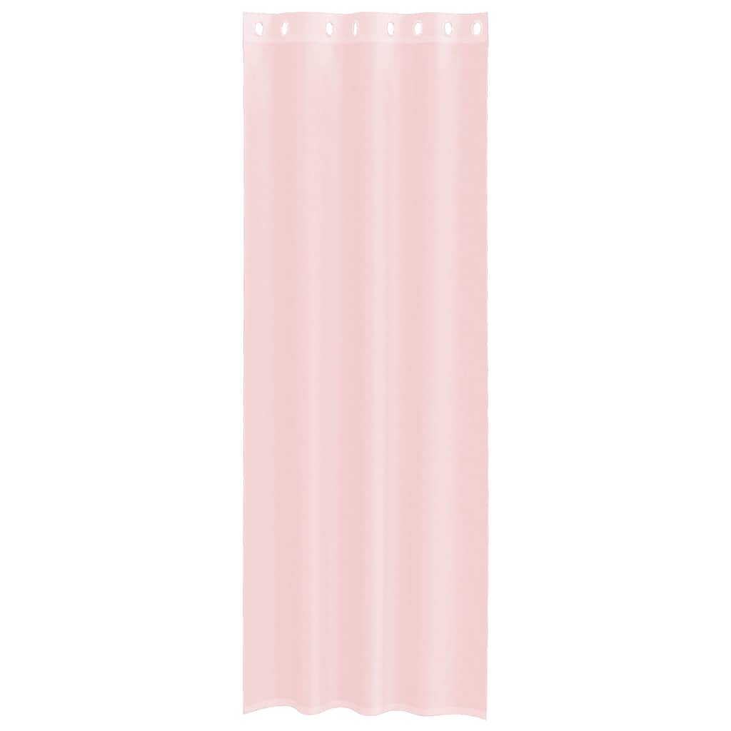 Gordijnen voile met doorvoertules 2 st 140x300 cm lichtroze