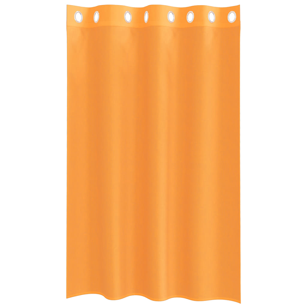 Gordijnen Voile met doorvoertules 2 st 140x175 cm oranje