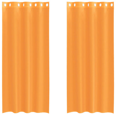 Gordijnen met doorvoertules 2 st 140x225 cm oranje