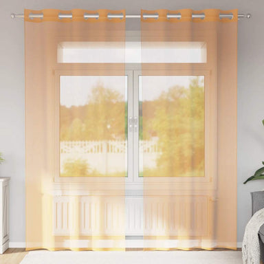 Gordijnen met doorvoertules 2 st 140x225 cm oranje