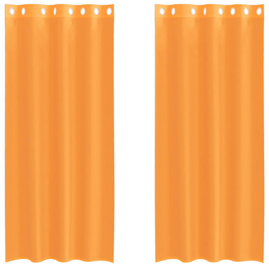 Gordijnen voile met doorvoertules 2 st 140x245 cm oranje