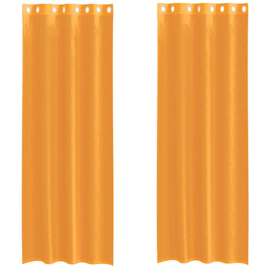 Gordijnen voile met doorvoertules 2 st 140x260 cm oranje