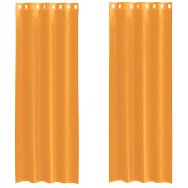 Gordijnen voile met doorvoertules 2 st 140x300 cm oranje