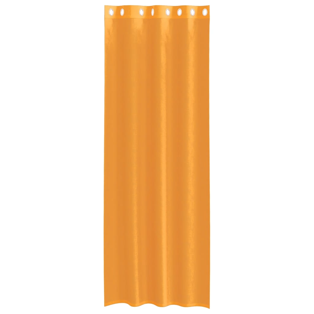 Gordijnen voile met doorvoertules 2 st 140x300 cm oranje