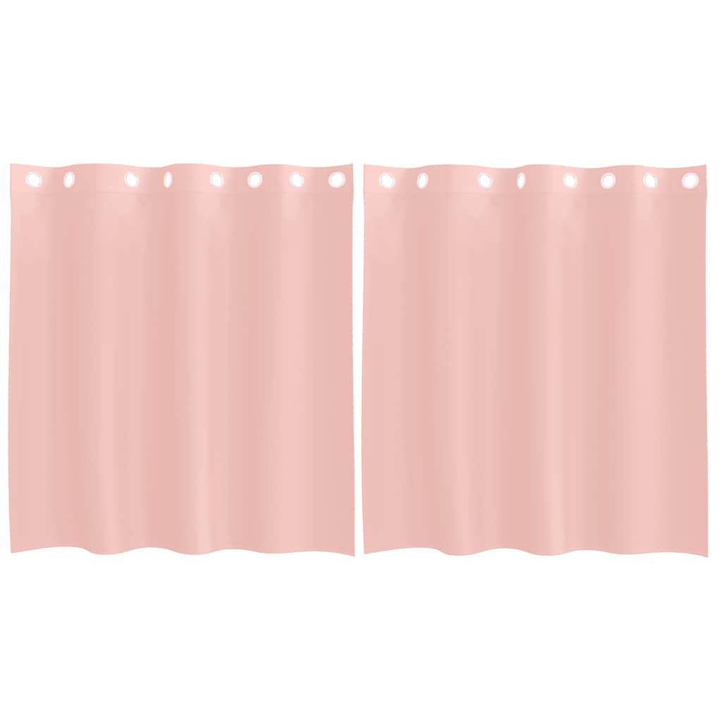 Gordijnen voile met doorvoertules 2 st 140x140 cm roze