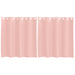 Gordijnen voile met doorvoertules 2 st 140x140 cm roze