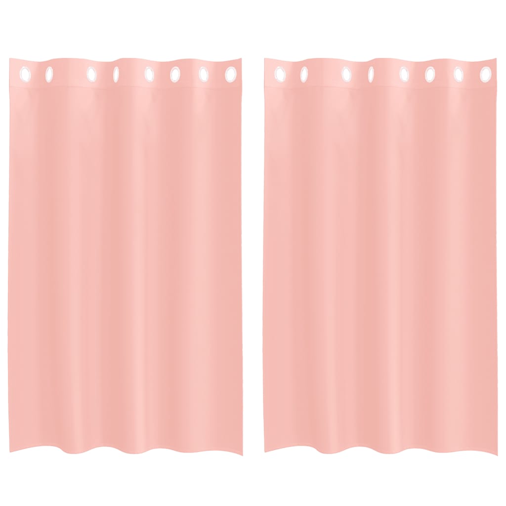 Gordijnen voile met doorvoertules 2 st 140x175 cm roze