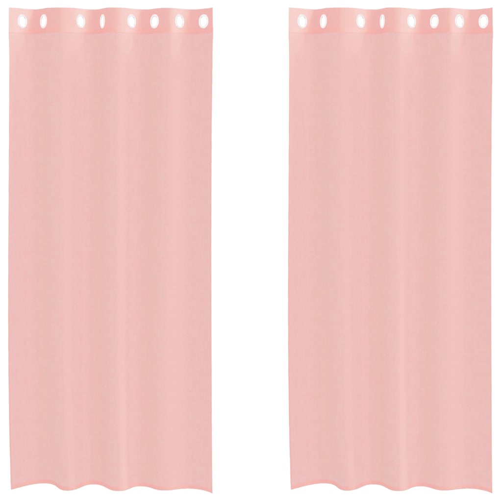 Gordijnen met doorvoertules 2 st 140x225 cm roze
