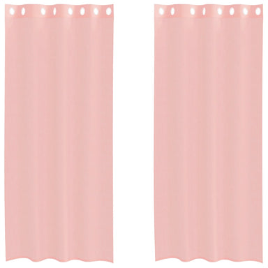 Gordijnen met doorvoertules 2 st 140x225 cm roze