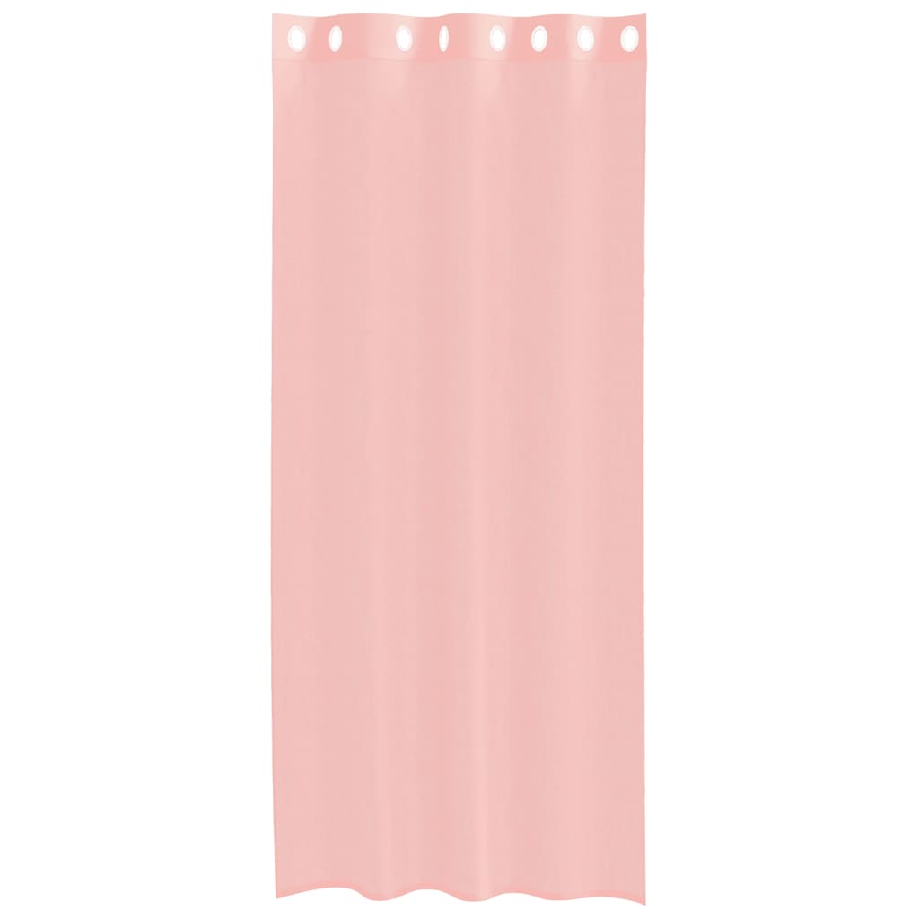 Gordijnen met doorvoertules 2 st 140x225 cm roze
