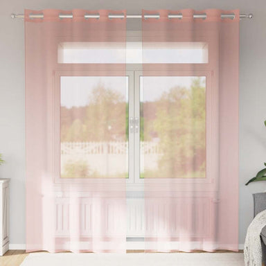 Gordijnen met doorvoertules 2 st 140x225 cm roze