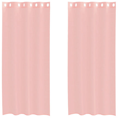 Gordijnen voile met doorvoertules 2 st 140x245 cm roze
