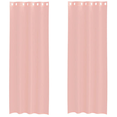 Gordijnen Voile met doorvoertules 2 st 140x260 cm roze