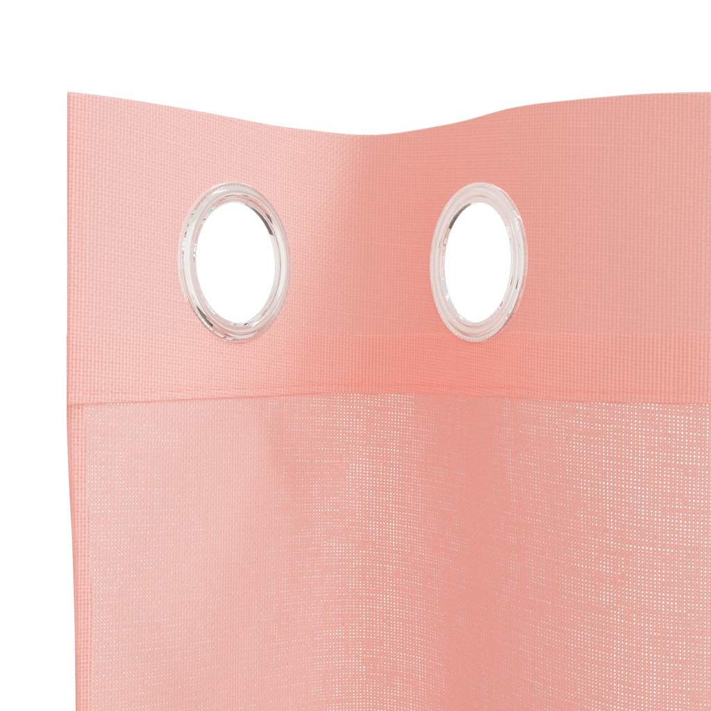 Gordijnen Voile met doorvoertules 2 st 140x260 cm roze