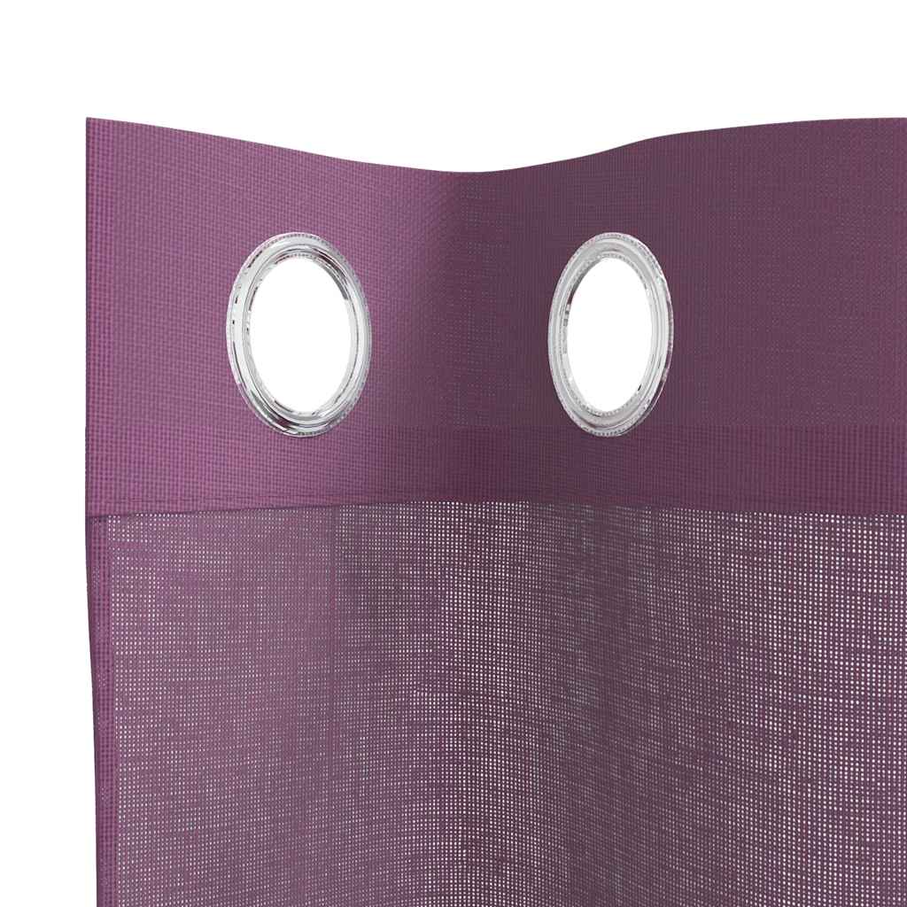 Gordijnen Voile met doorvoertules 2 st paars 140x140 cm