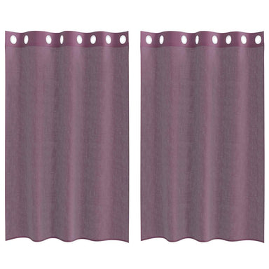 Gordijnen Voile met doorvoertules 2 st 140x175 cm paars