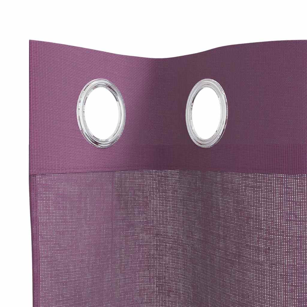 Gordijnen Voile met doorvoertules 2 st 140x175 cm paars