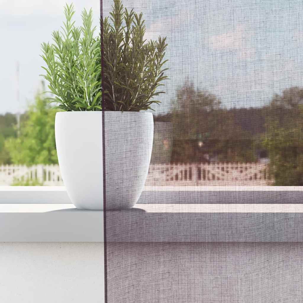 Gordijnen voile met doorvoertules 2 st 140x225 cm paars
