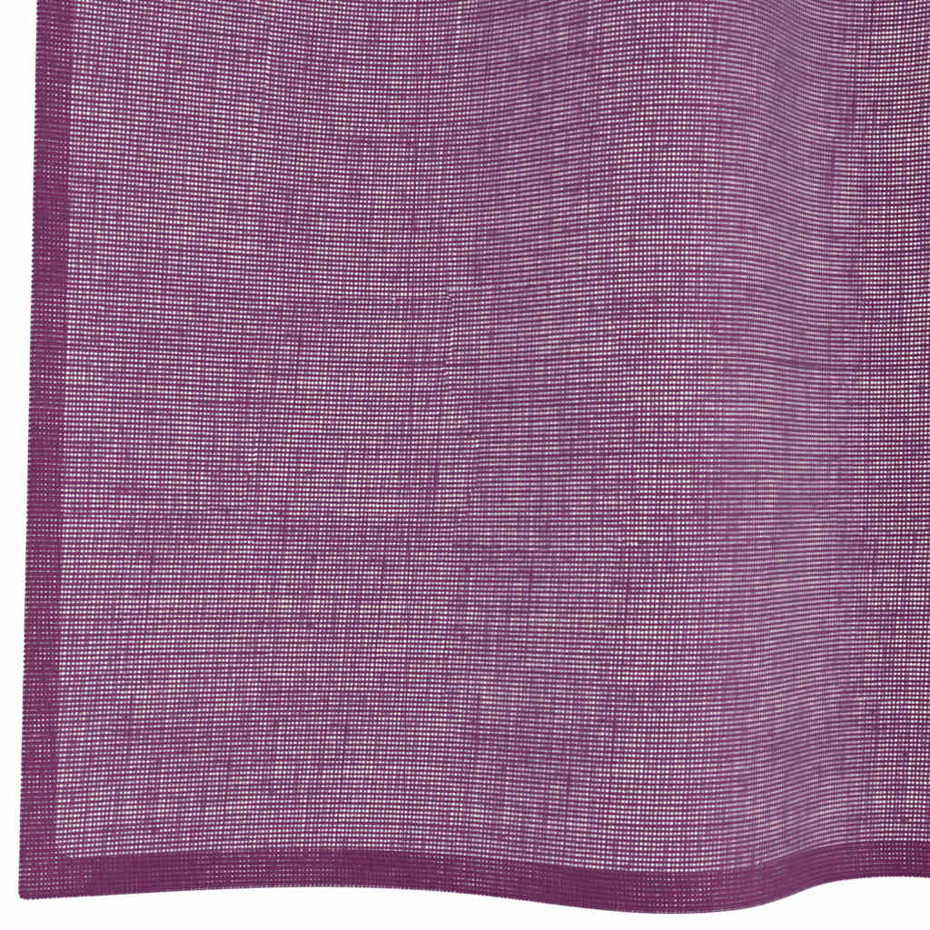 Gordijnen voile met doorvoertules 2 st 140x225 cm paars