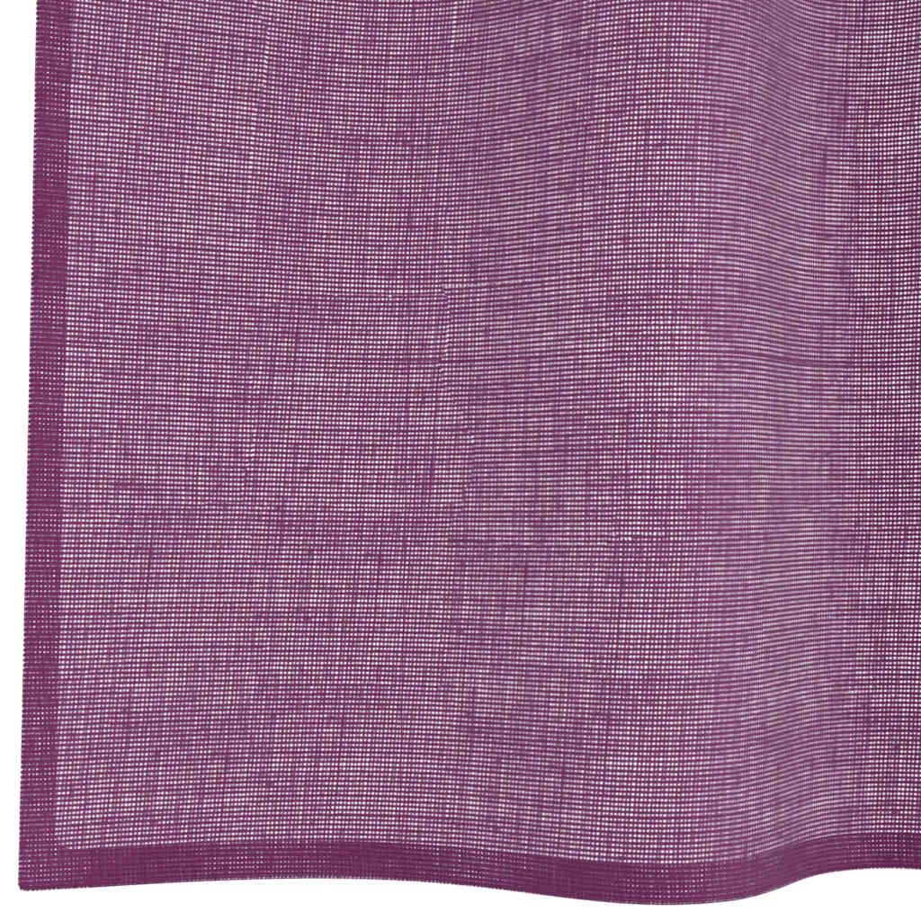 Gordijnen voile met doorvoertules 2 st 140x245 cm paars