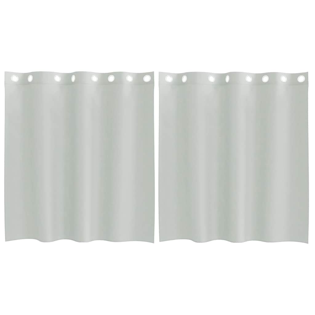 Gordijnen voile met doorvoertules 2 st 140x140 cm lichtgrijs