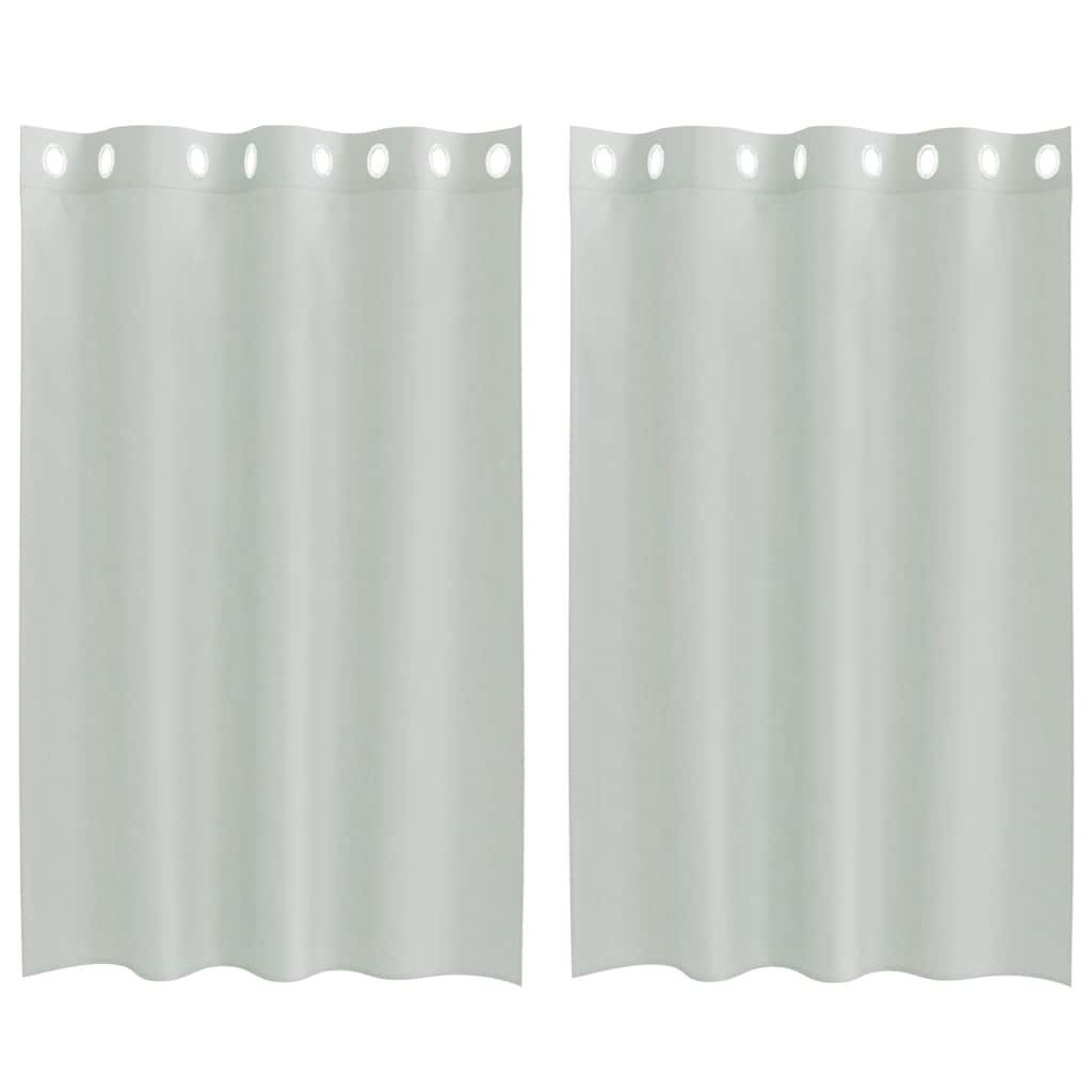Gordijnen voile met doorvoertules 2 st 140x175 cm lichtgrijs