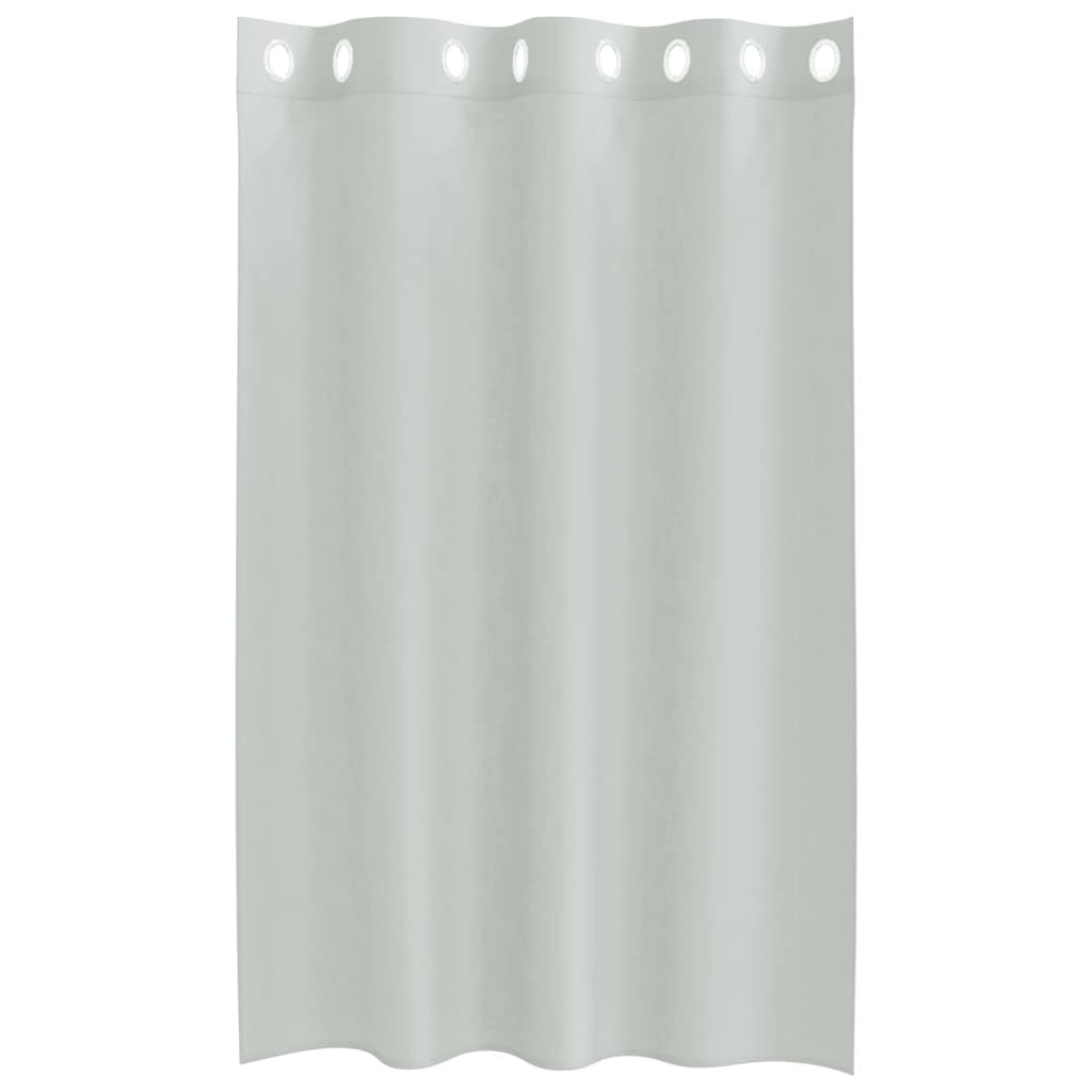 Gordijnen voile met doorvoertules 2 st 140x175 cm lichtgrijs