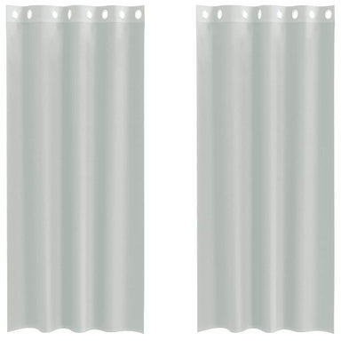 Gordijnen voile met doorvoertules 2 st 140x225 cm lichtgrijs