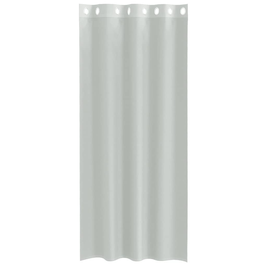 Gordijnen voile met doorvoertules 2 st 140x225 cm lichtgrijs