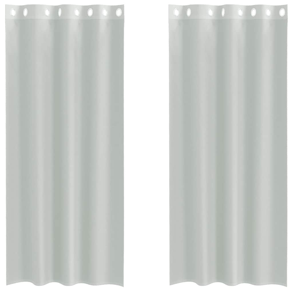 Gordijnen voile met doorvoertules 2 st 140x245 cm lichtgrijs