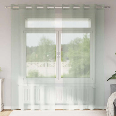 Gordijnen voile met doorvoertules 2 st 140x245 cm lichtgrijs