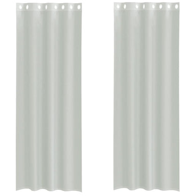 Gordijnen voile met doorvoertules 2 st 140x260 cm lichtgrijs