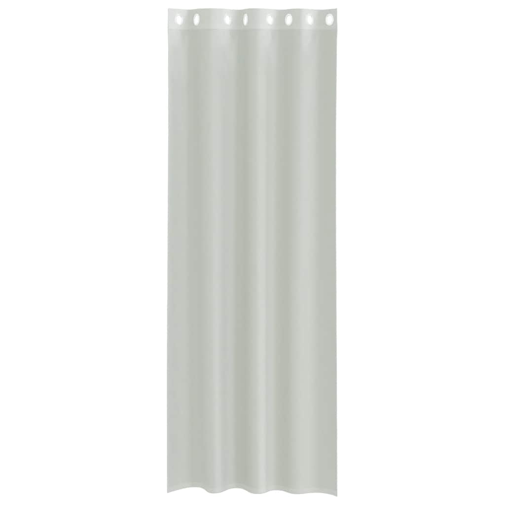 Gordijnen voile met doorvoertules 2 st 140x260 cm lichtgrijs