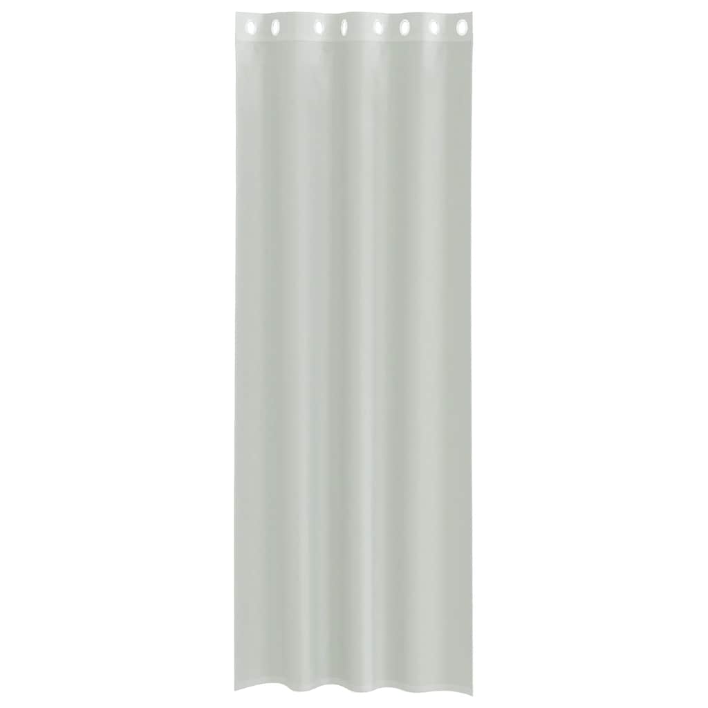 Gordijnen voile met doorvoertules 2 st 140x300 cm lichtgrijs
