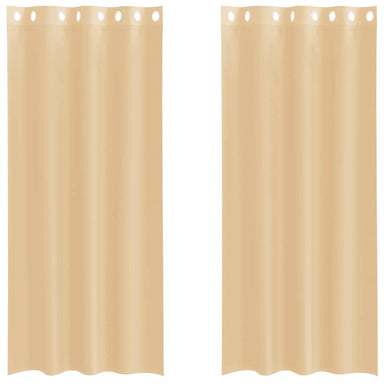 Gordijnen Voile met doorvoertules 2 st zand