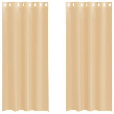 Gordijnen Voile met doorvoertules 2 st zand
