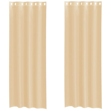 Gordijnen Voile met doorvoertules 2 st zand