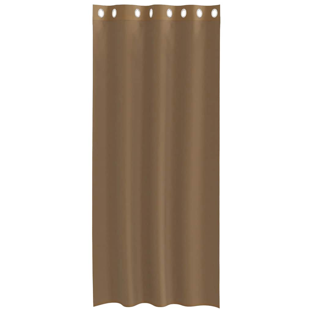Gordijnen voile met doorvoertules 2 st lichtbruin