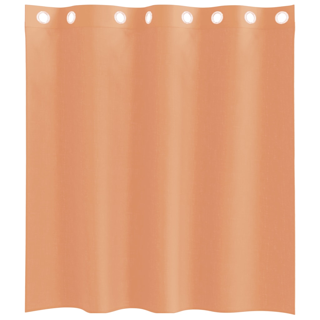 Gordijnen voile met doorvoertules 2 st terracotta