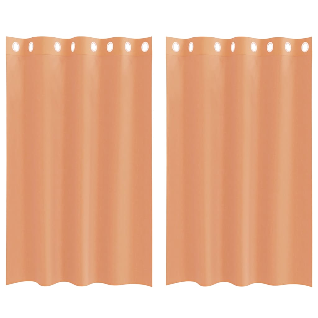 Gordijnen voile met doorvoertules 2 st terracotta