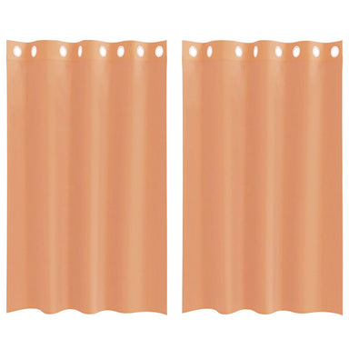 Gordijnen voile met doorvoertules 2 st terracotta