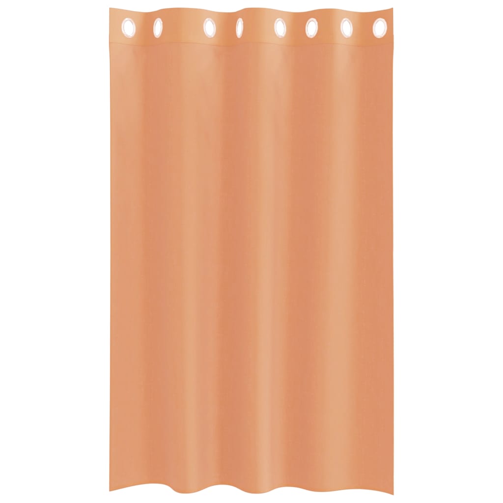Gordijnen voile met doorvoertules 2 st terracotta