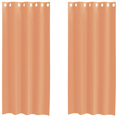 Gordijnen voile met doorvoertules 2 st terracotta