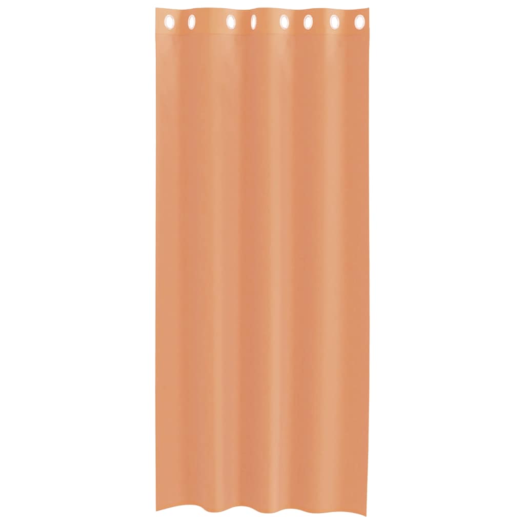 Gordijnen voile met doorvoertules 2 st terracotta