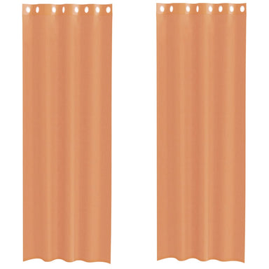 Gordijnen voile met doorvoertules 2 st terracotta