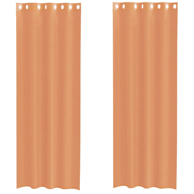 Gordijnen voile met doorvoertules 2 st terracotta