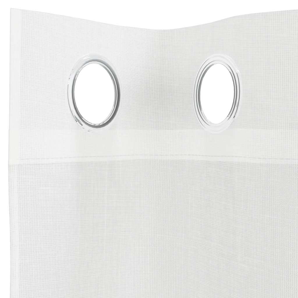 Gordijnen voile met doorvoertules 2 st wit